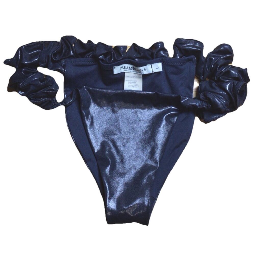 NEW Paramidonna Black Metallic Bikini Botton Size Large ($125)